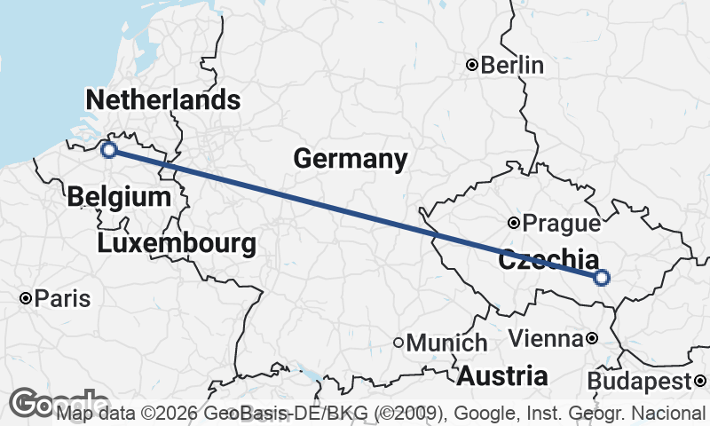 Brno to Antwerp