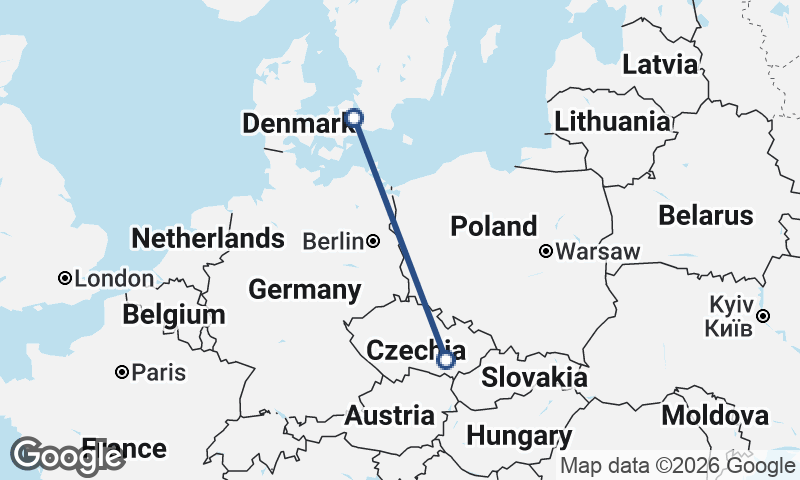 Brno to Copenhagen