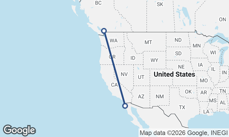 Vancouver to Ensenada