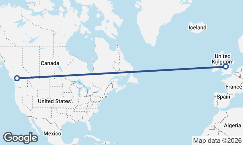 Vancouver to Manchester