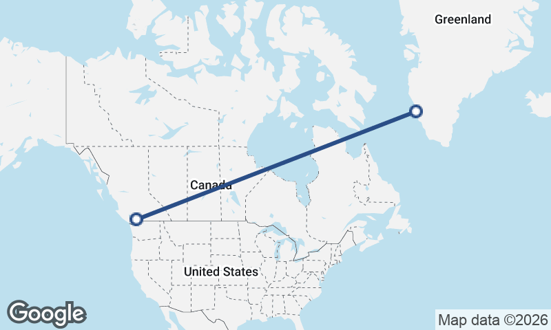 Vancouver to Nuuk