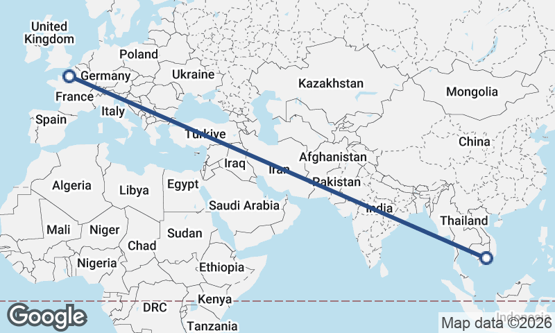 Rouen to Ho Chi Minh City