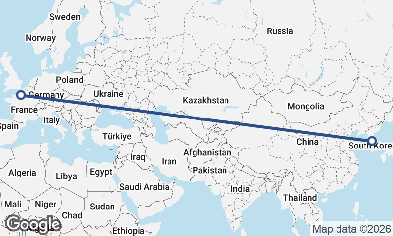 Rouen to Seoul