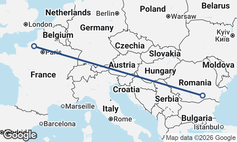 Rouen to Bucharest