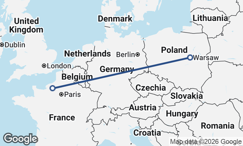 Rouen to Warsaw