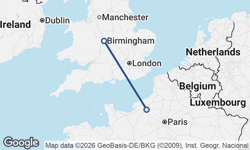 Rouen to Birmingham