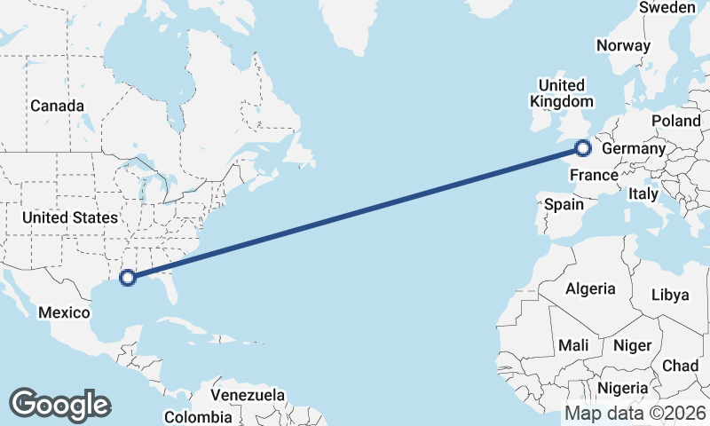 Le Havre to New Orleans