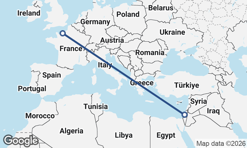 Le Havre to Tel Aviv-Yafo