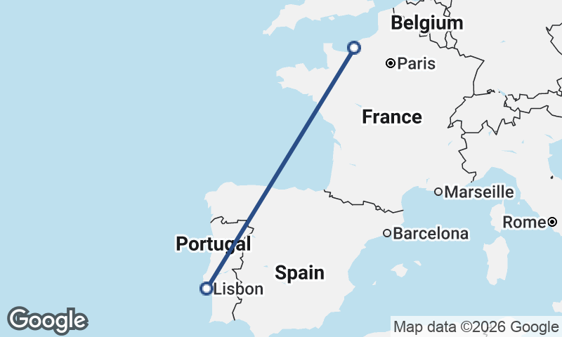 Le Havre to Lisbon
