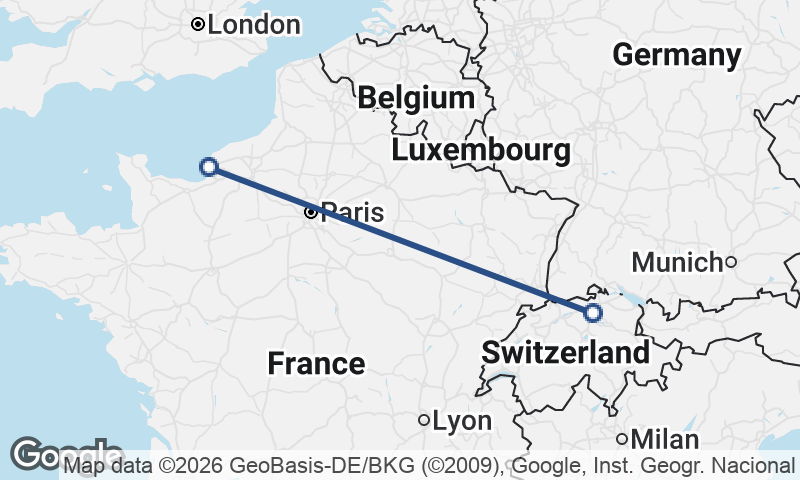 Le Havre to Zürich