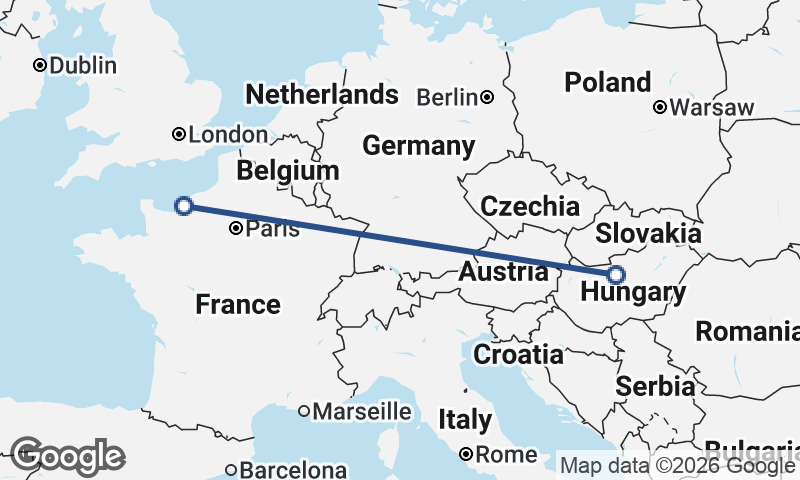 Le Havre to Budapest