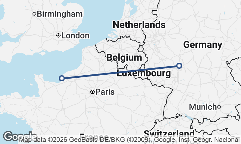 Le Havre to Frankfurt