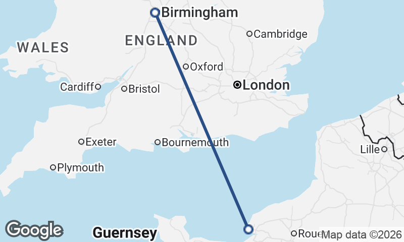 Le Havre to Birmingham