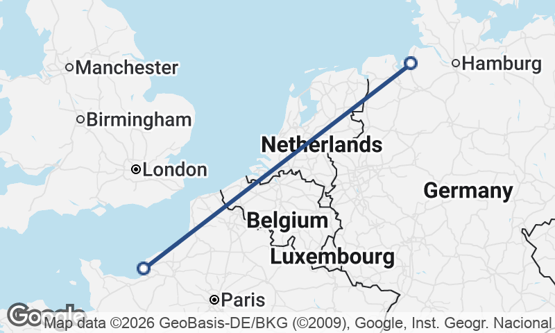 Le Havre to Bremerhaven