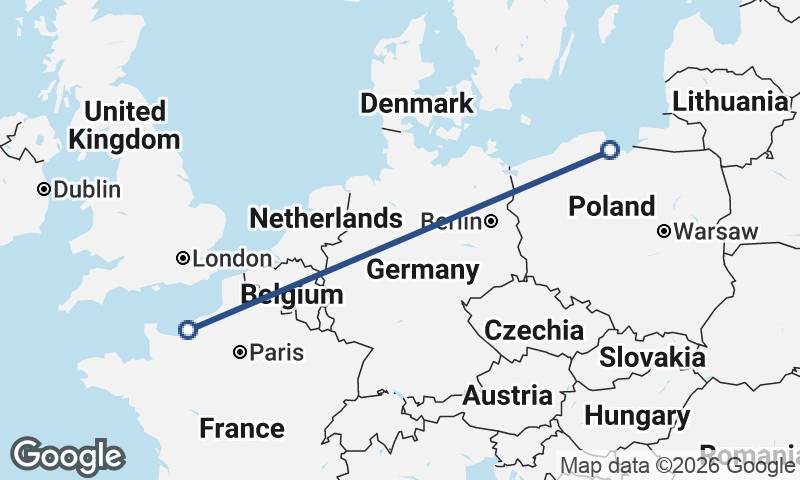 Le Havre to Gdańsk