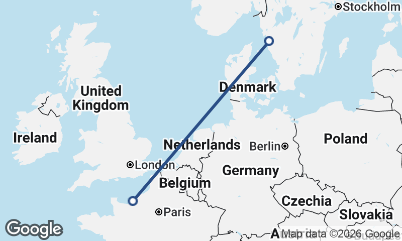 Le Havre to Göteborg