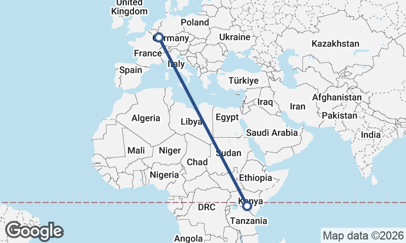 Luxembourg City to Nairobi