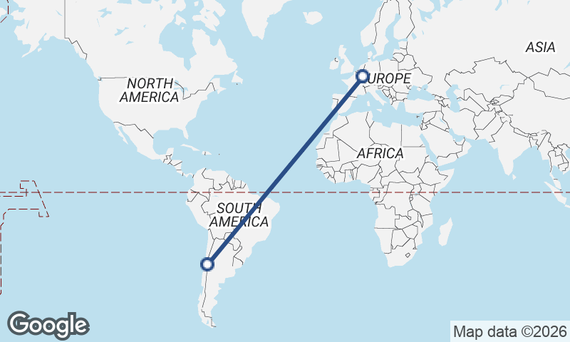 Luxembourg City to Santiago