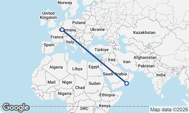 Luxembourg City to Şalālah