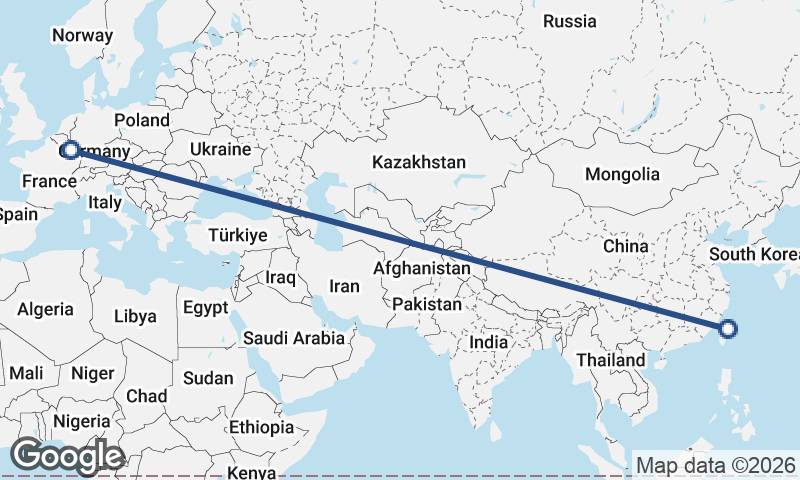 Luxembourg City to Taipei