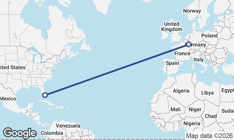 Luxembourg City to Miami