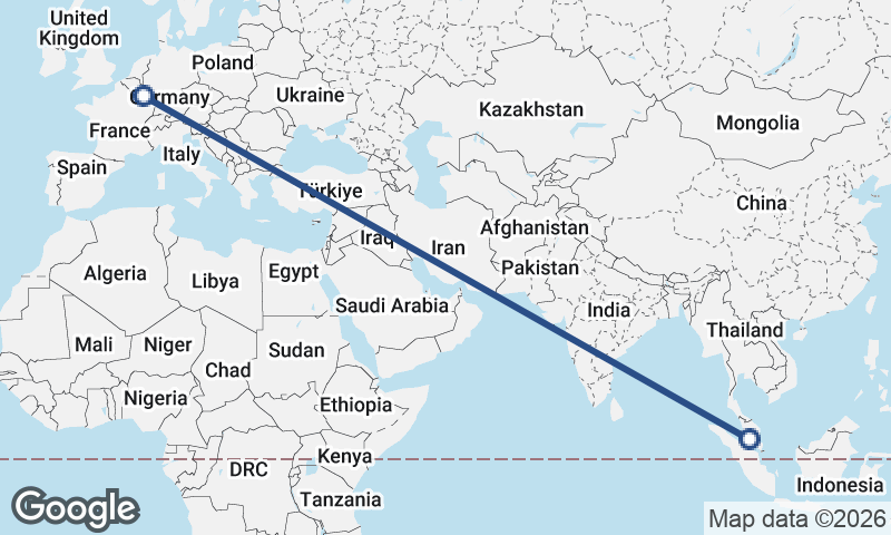 Luxembourg City to Kuala Lumpur