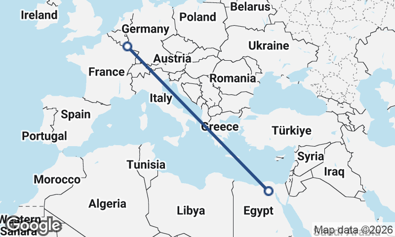 Luxembourg City to Cairo