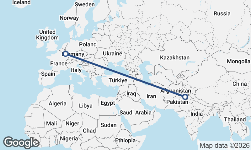 Luxembourg City to Faisalabad