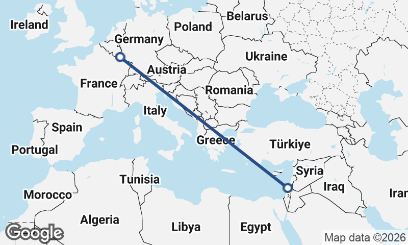 Luxembourg City to Haifa