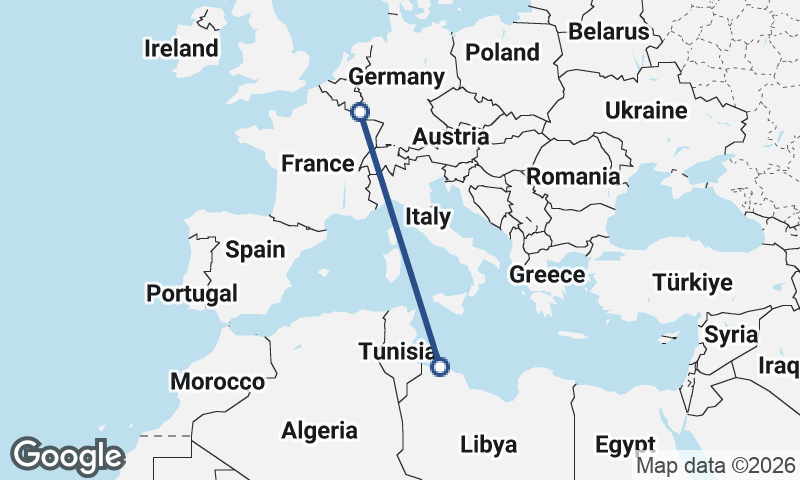 Luxembourg City to Tripoli
