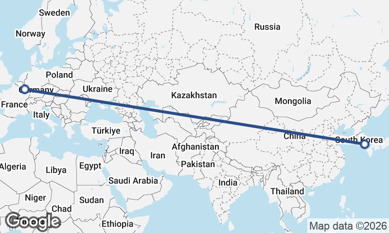 Luxembourg City to Busan