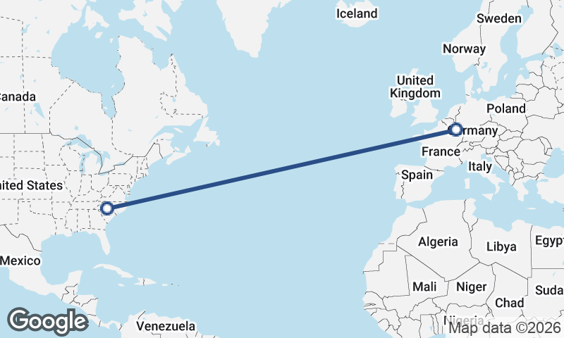 Luxembourg City to Charlotte