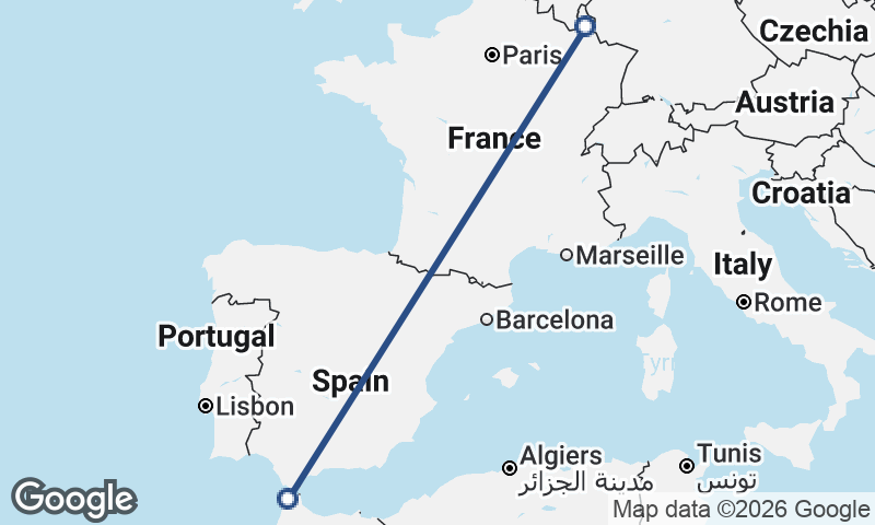 Luxembourg City to Tangier