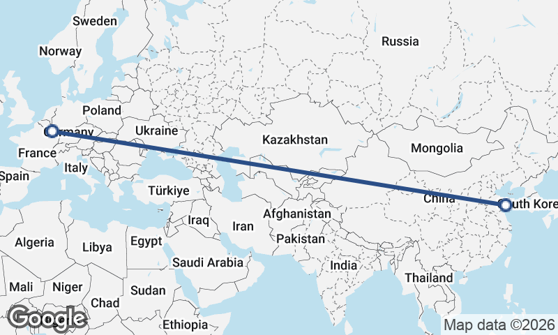 Luxembourg City to Qingdao