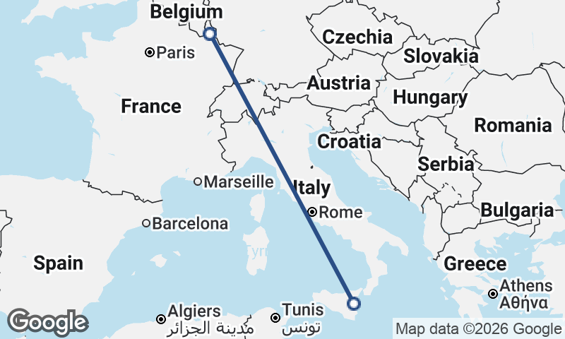 Luxembourg City to Catania