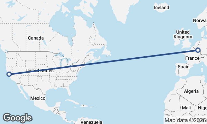 Luxembourg City to Oakland
