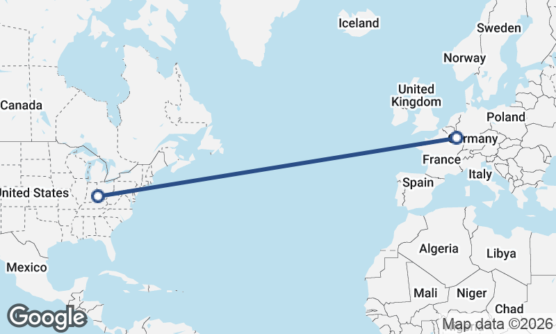 Luxembourg City to Cincinnati