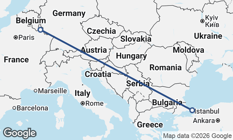Luxembourg City to Istanbul
