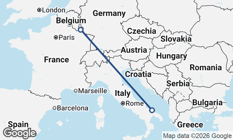 Luxembourg City to Bari