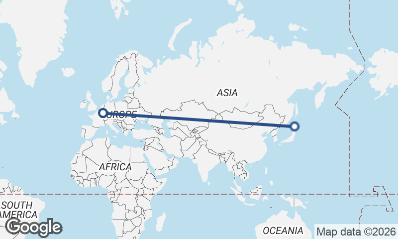 Luxembourg City to Sapporo