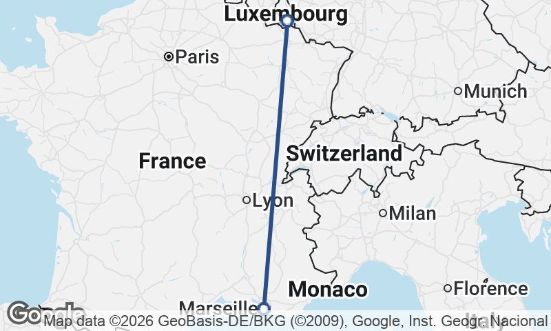 Luxembourg City to Marseille