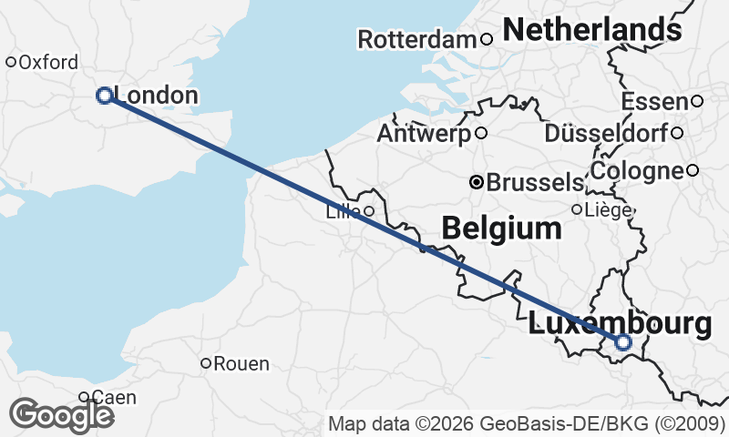 Luxembourg City to London