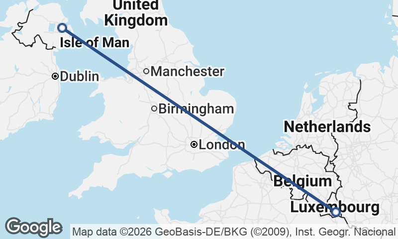 Luxembourg City to Belfast