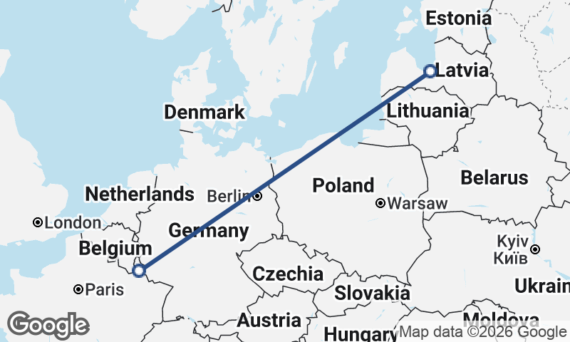 Luxembourg City to Riga