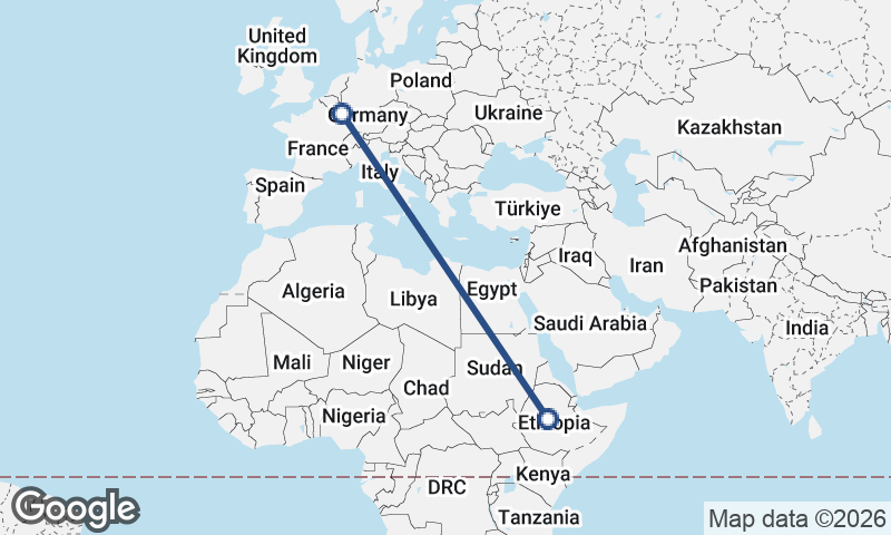 Luxembourg City to Addis Ababa