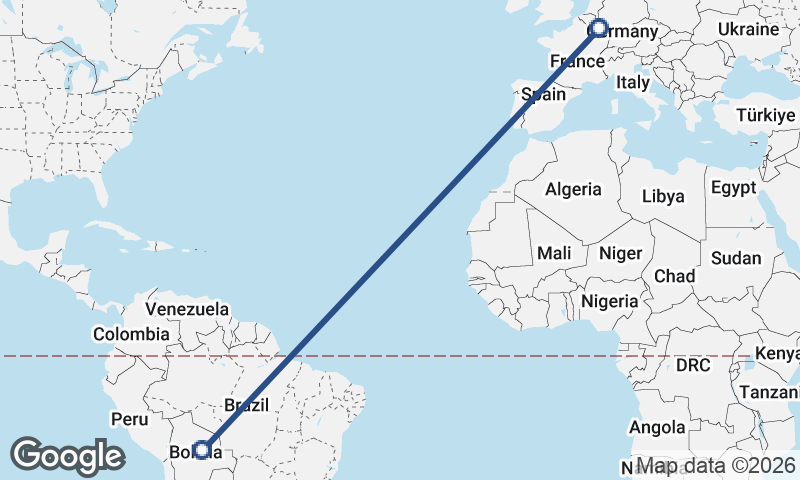 Luxembourg to Bolivia