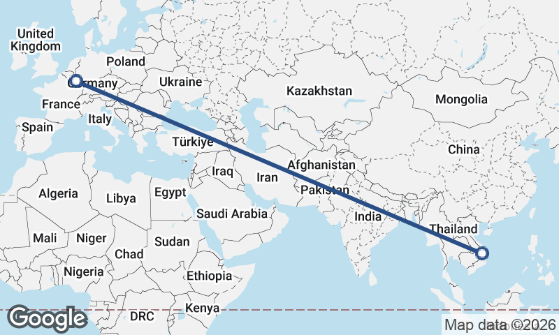 Luxembourg to Vietnam