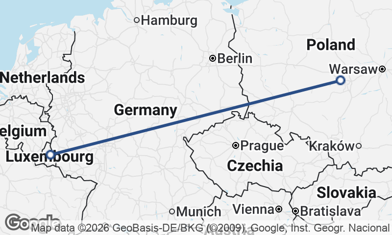 Luxembourg to Poland
