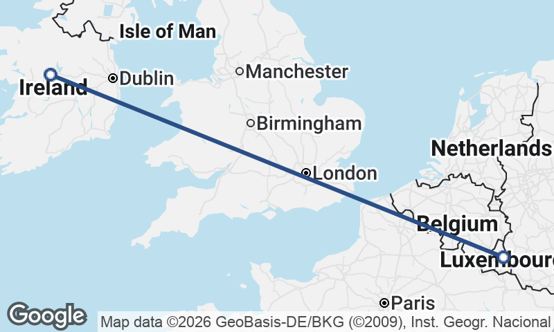 Luxembourg to Ireland
