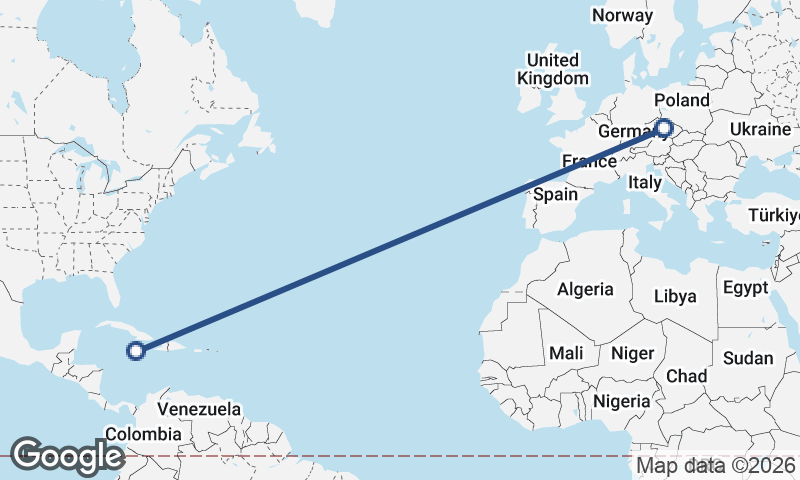 Czech Republic to Jamaica